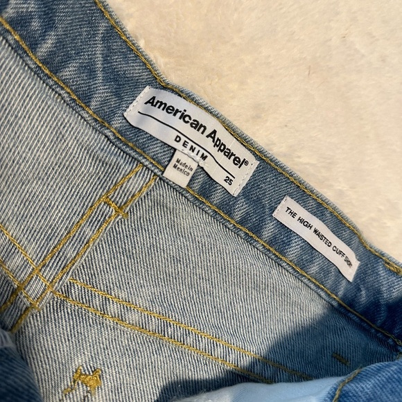 AMERICAN APPAREL HIGH WAIST JEAN SHORTS - Picture 3 of 6